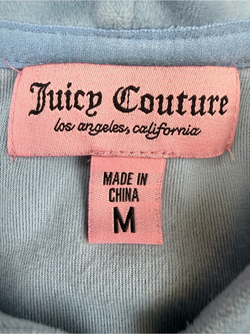 Juicy Couture Pale Blue Rhinestone Logo Velour Zip Hoodie - Picture 4 of 4